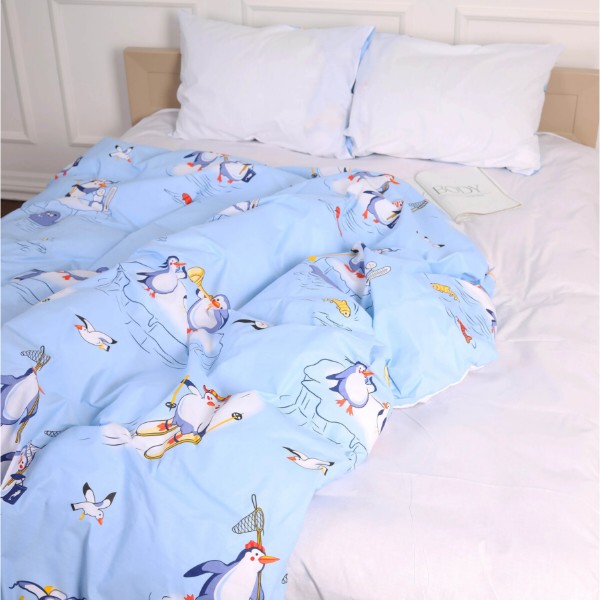 Фото - Комплект постельного белья детский MirSon Бязь 17-0619 Funny penguin 110х140 (2200008193898)